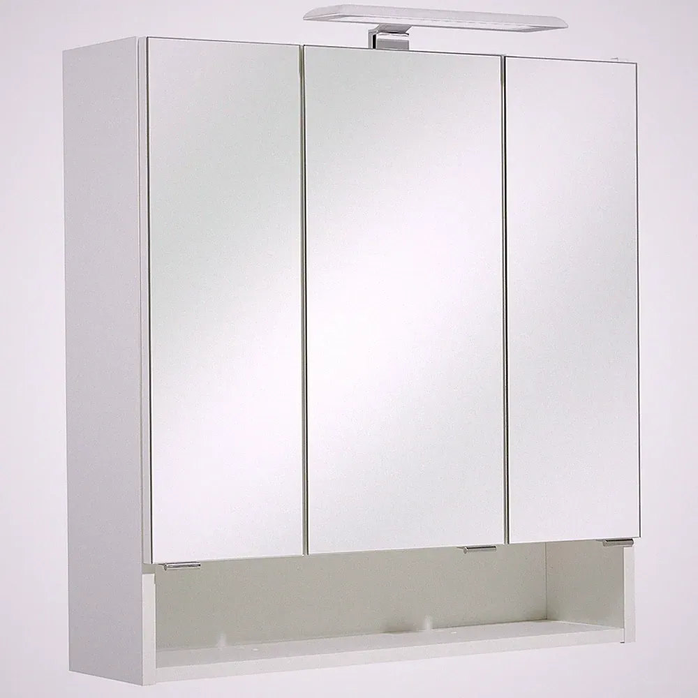 Spiegelschrank Badschrank Badspiegel Spiegeltüren LED-Beleuchtung weiß Hochglanz