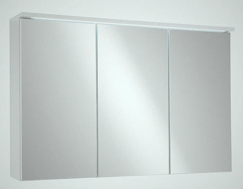 Spiegelschrank Badschrank Badspiegel Spiegeltüren LED-Beleuchtung weiß matt