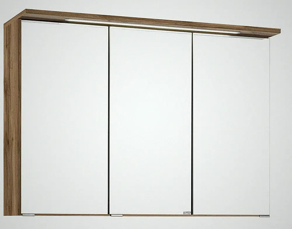 Spiegelschrank Badschrank Badspiegel Spiegeltüren LED-Beleuchtung Wotan Eiche