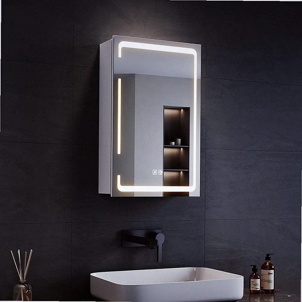 Spiegelschrank Badschrank mit LED Badspiegel Steckdose Beschlagfrei Spiegel 38