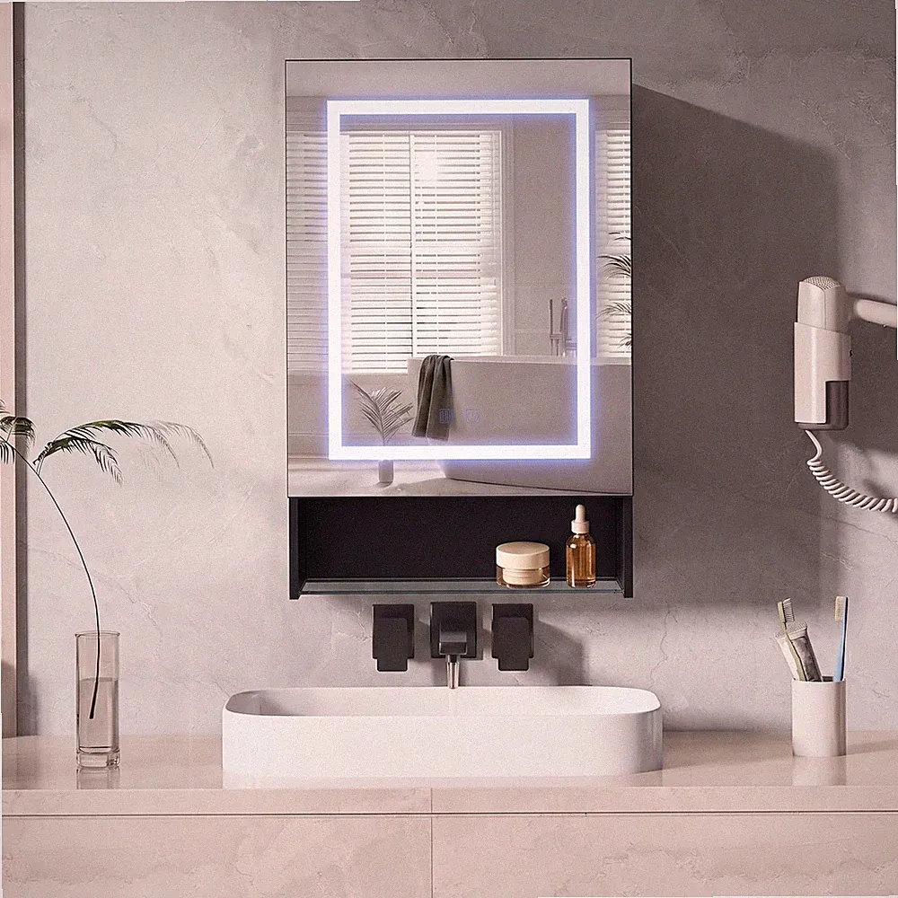 Spiegelschrank Badschrank mit LED Beleuchtung Bad Wandschrank Badezimmerschrank