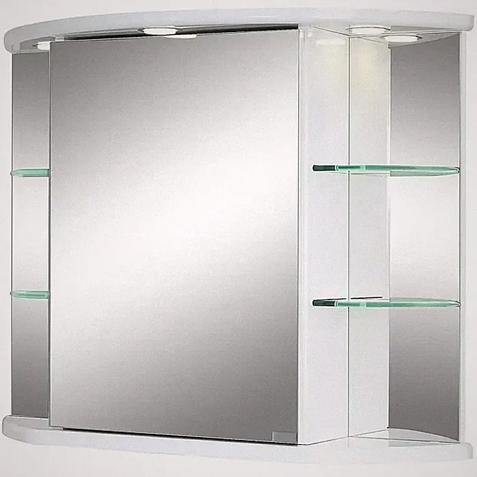 Spiegelschrank Badschrank Riva LED Corona 80, Badspiegel Spiegel Licht+Dose