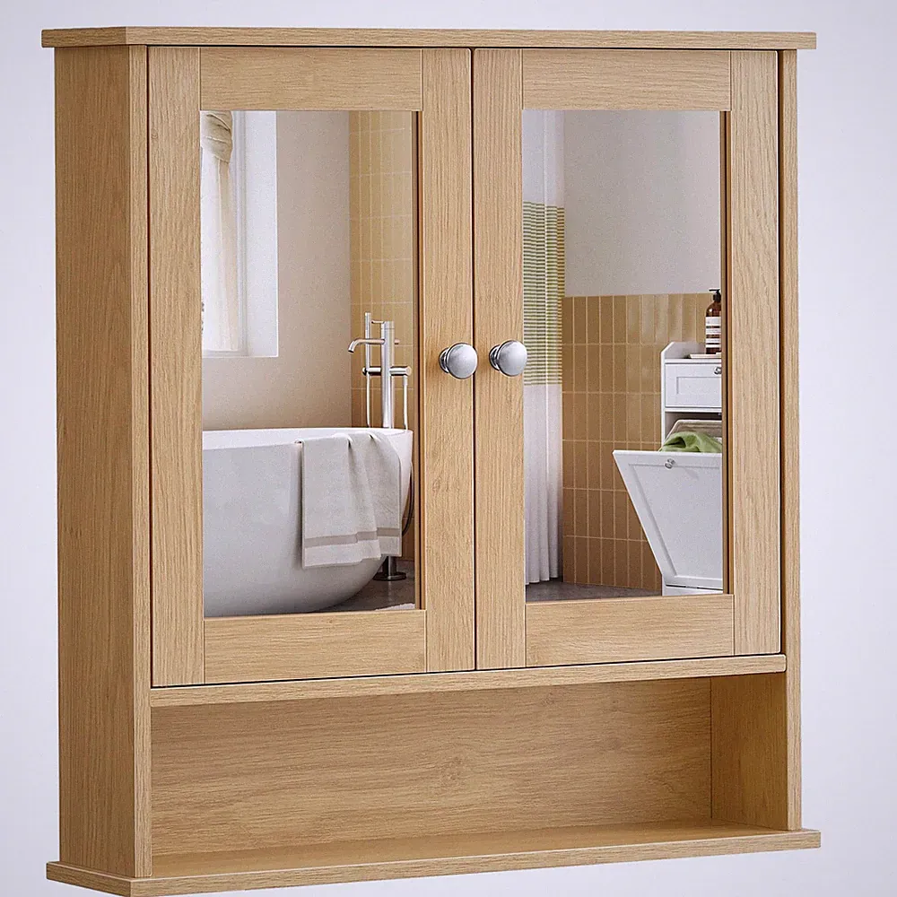 Spiegelschrank, Badschrank, Wandschrank, Hängeschrank mit 2 Spiegeltüren und...