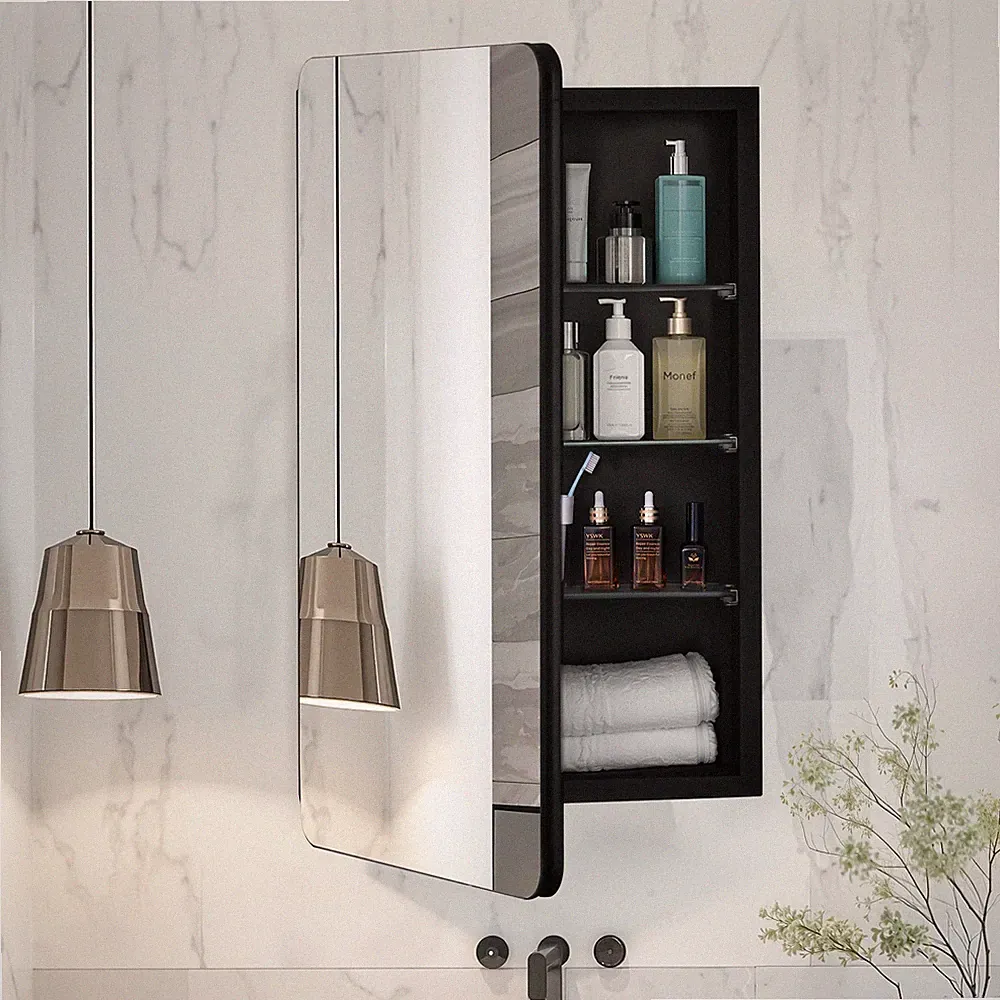 spiegelschrank bad schwarz
