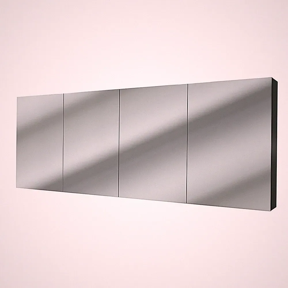 Spiegelschrank Badspiegel Badezimmer Spiegel City 120cm schwarz