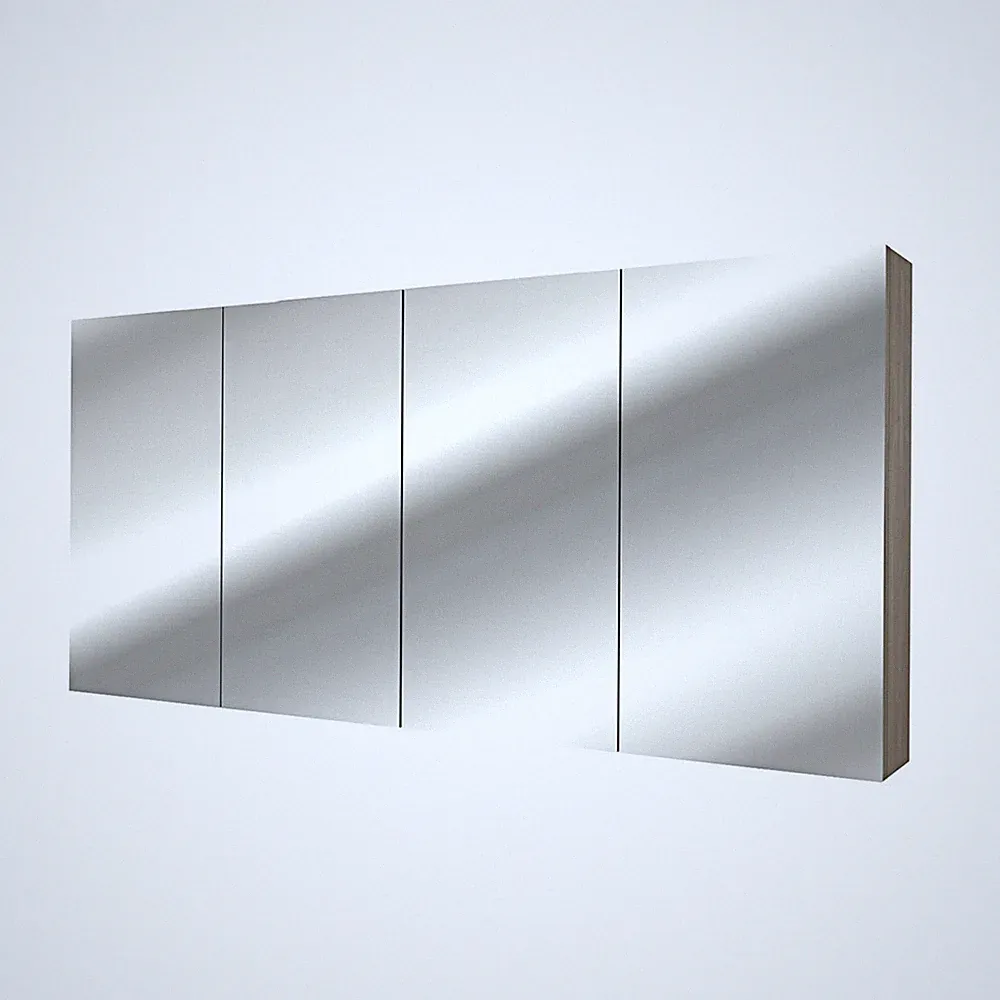 Spiegelschrank, Badspiegel, Badezimmer Spiegel City 200cm braun Eiche