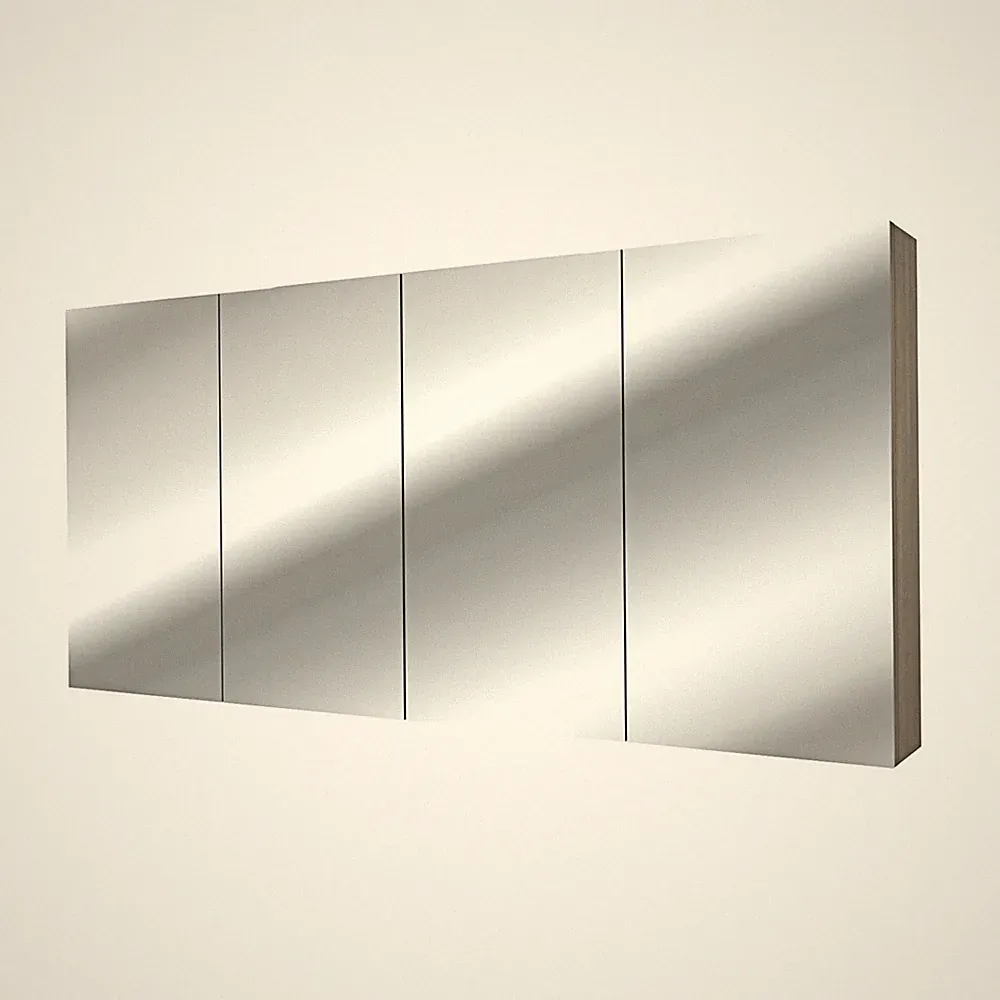 Spiegelschrank, Badspiegel, Badezimmer Spiegel City 200cm braun Eiche