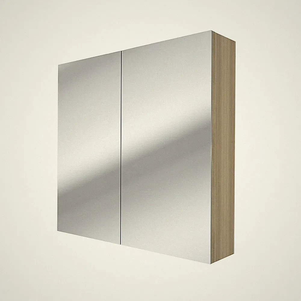 Spiegelschrank Badspiegel Badezimmer Spiegel City 80cm braun Eiche