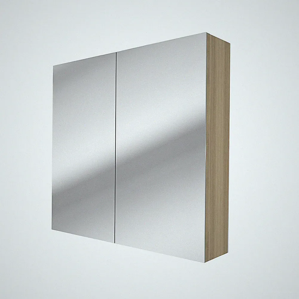 Spiegelschrank Badspiegel Badezimmer Spiegel City 80cm braun Eiche