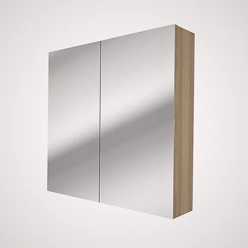 Spiegelschrank Badspiegel Badezimmer Spiegel City 80cm braun Eiche