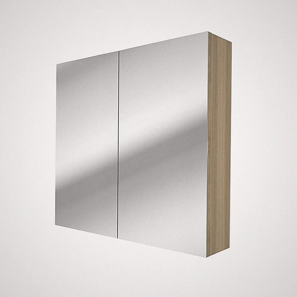 Spiegelschrank Badspiegel Badezimmer Spiegel City 80cm braun Eiche
