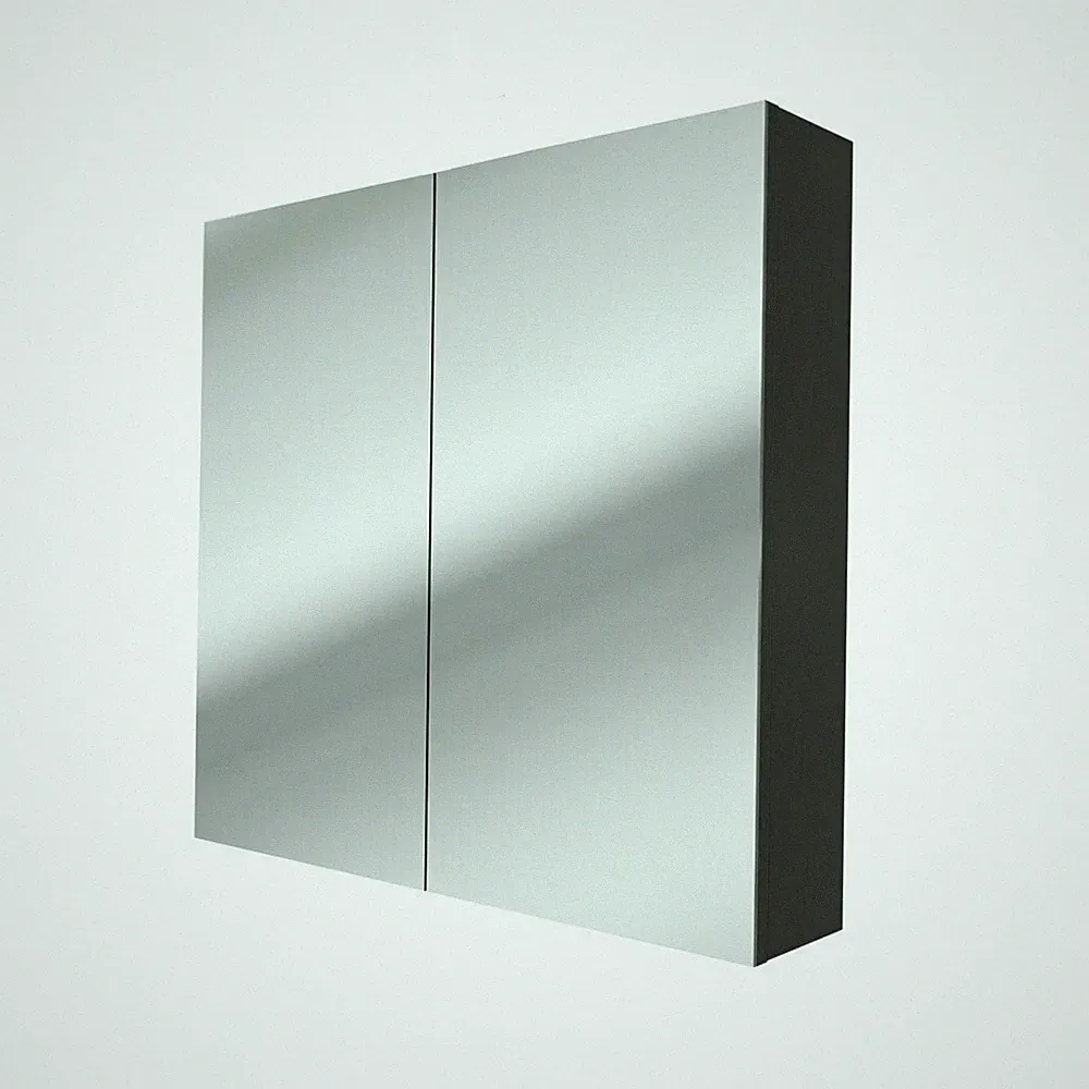Spiegelschrank Badspiegel Badezimmer Spiegel City 80cm schwarz
