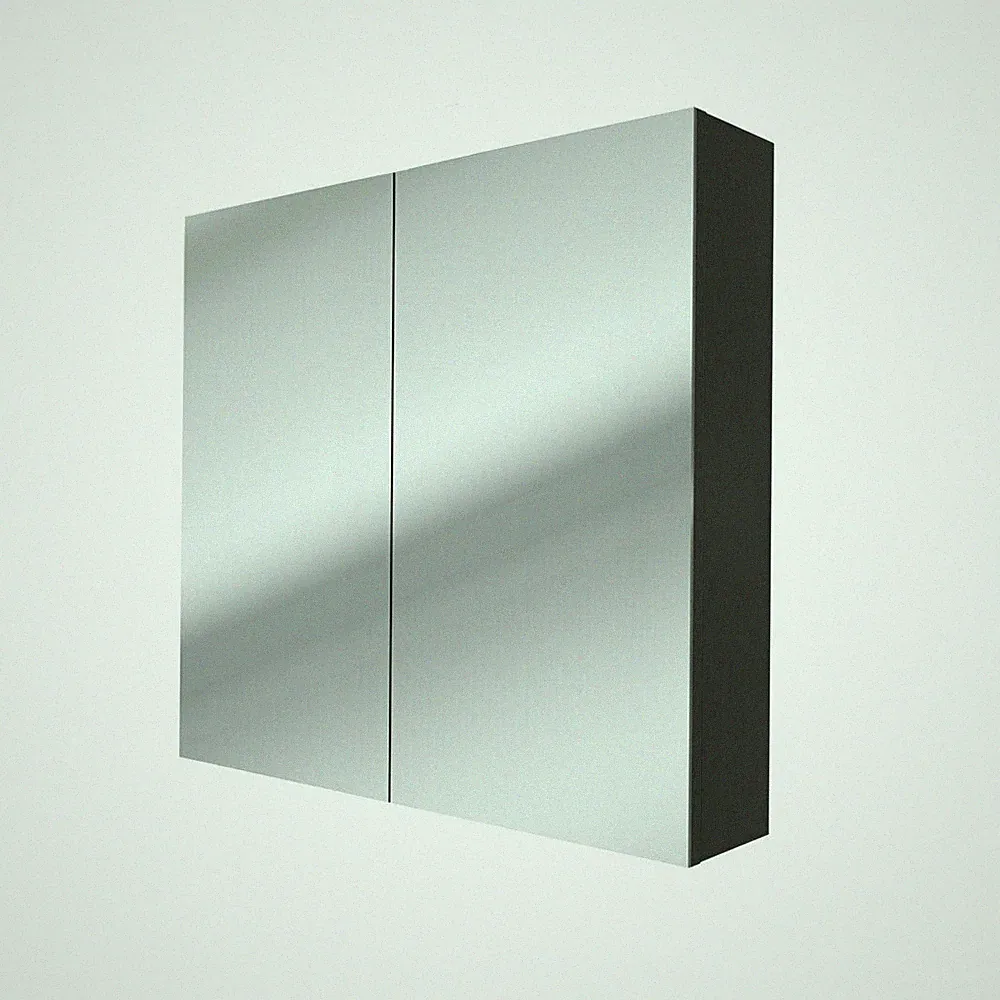Spiegelschrank Badspiegel Badezimmer Spiegel City 80cm schwarz