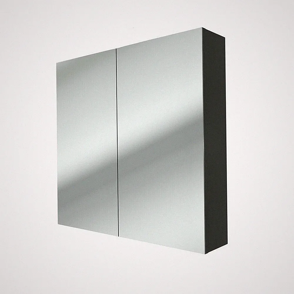Spiegelschrank Badspiegel Badezimmer Spiegel City 80cm schwarz