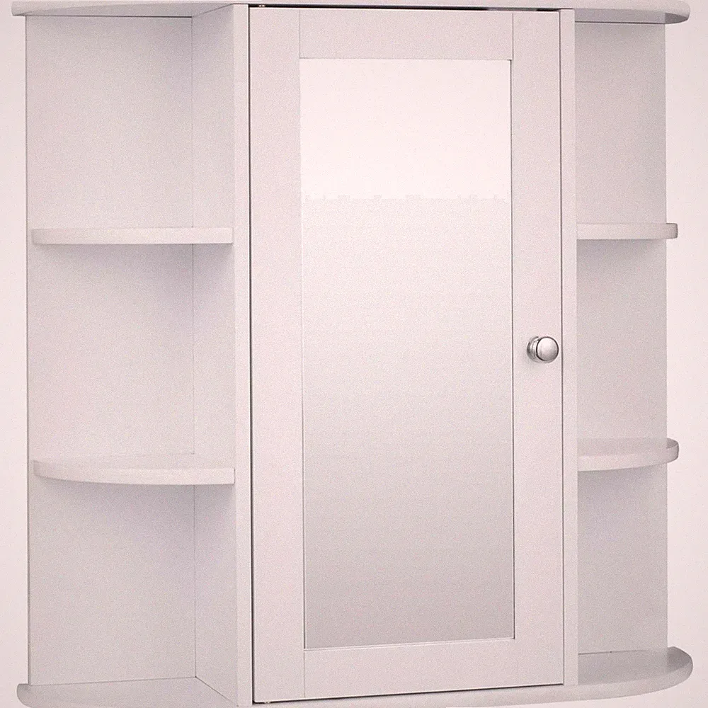Spiegelschrank Badspiegel Hängeschrank mit Türen Weiß 60x58x16cm