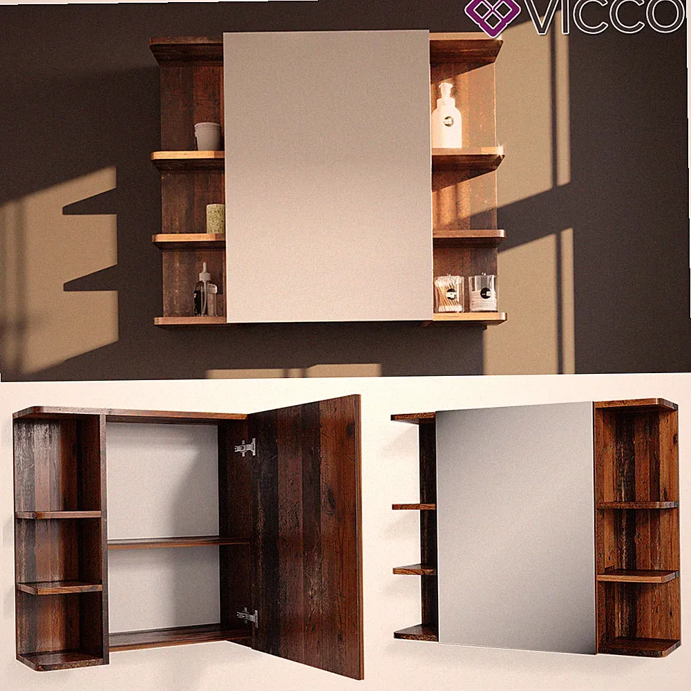 Spiegelschrank Badspiegel Wandspiegel Fynn Old Style Spiegel Badmöbel Vicco