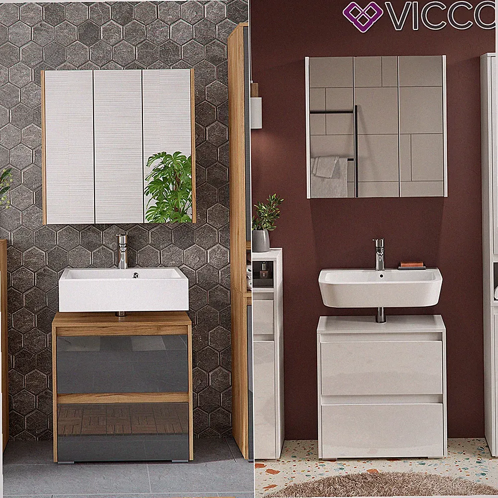 Spiegelschrank Badspiegel Wandspiegel Majest modern 67x68 cm Vicco