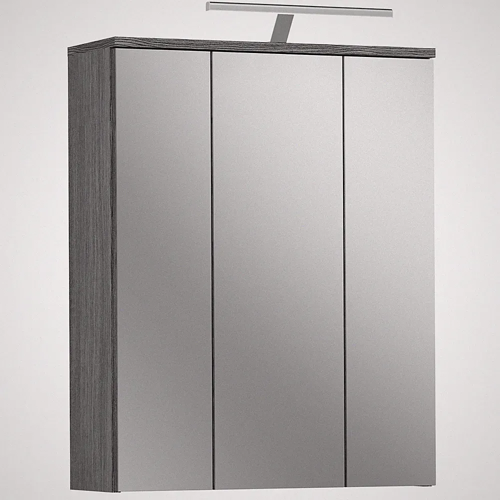Spiegelschrank BLAKE - rauchsilber - mit Beleuchtung - 64 cm