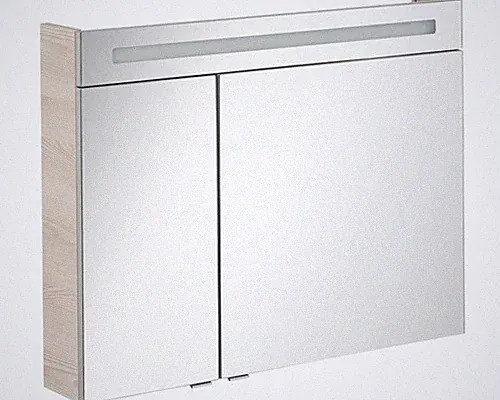 Spiegelschrank FACKELMANN B.clever 90 x 16 x 71 cm alaska esche 2-türig LED IP 2