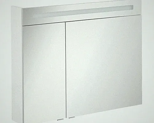 Spiegelschrank FACKELMANN B.clever 90 x 16 x 71 cm weiß 2-türig LED IP 20