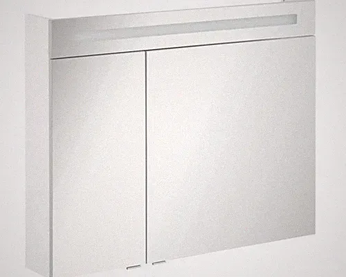 Spiegelschrank FACKELMANN B.clever 90 x 16 x 71 cm weiß 2-türig LED IP 20