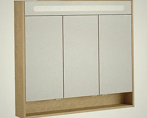 Spiegelschrank FACKELMANN Natura 93,5 x 15,5 x 84 cm ast-eiche 3-türig LED IP 20