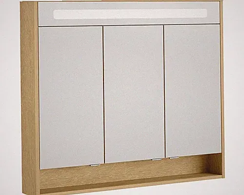 Spiegelschrank FACKELMANN Natura 93,5 x 15,5 x 84 cm ast-eiche 3-türig LED IP 20