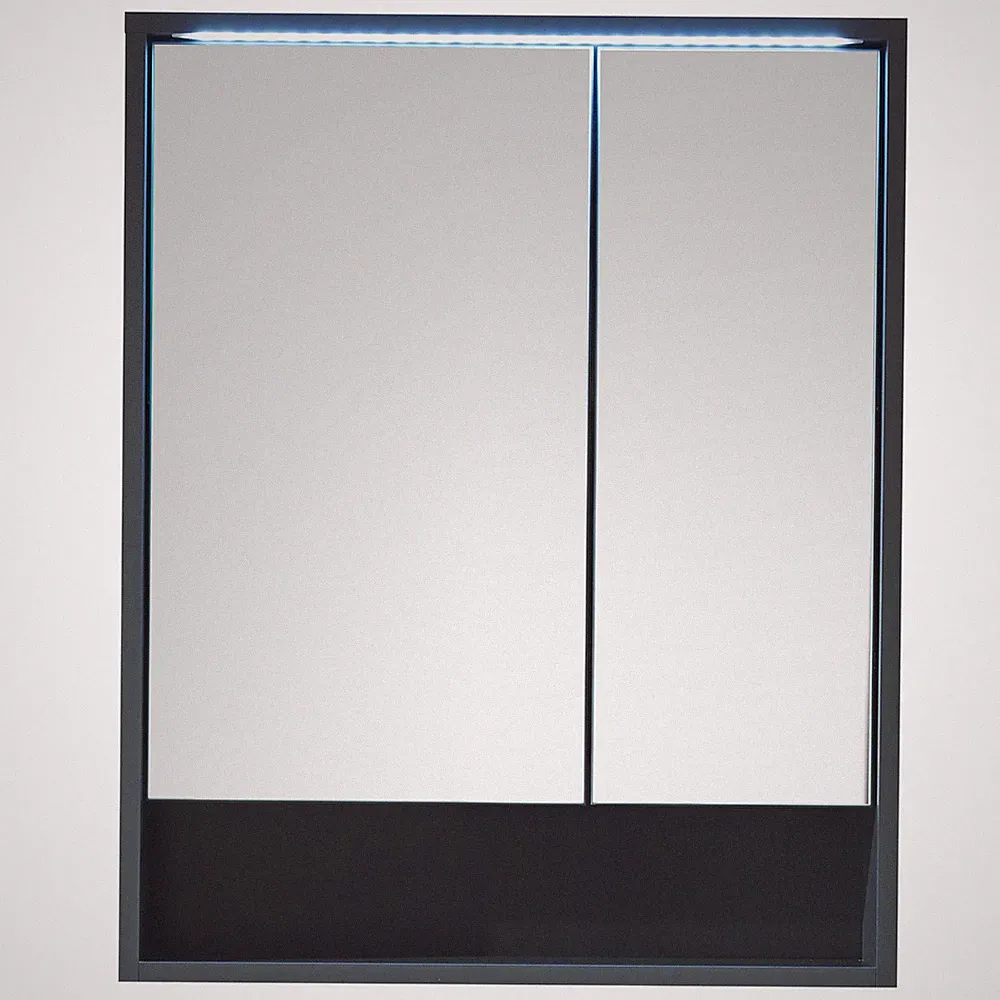 Spiegelschrank - grau matt - LED-Beleuchtung