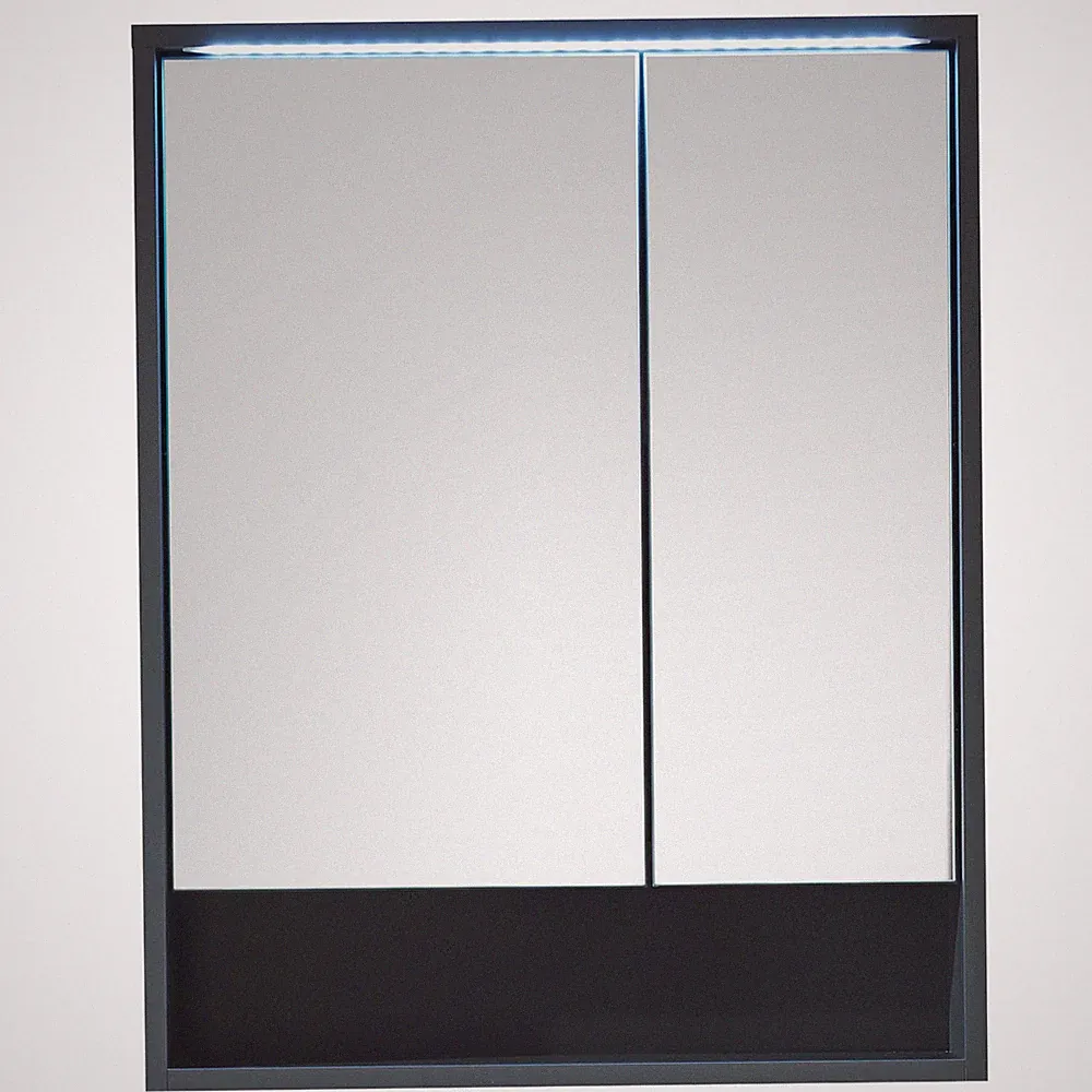 Spiegelschrank - grau matt - LED-Beleuchtung