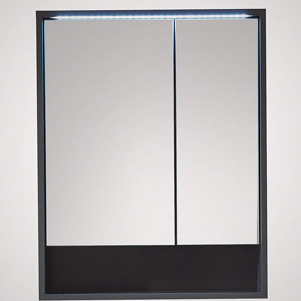 Spiegelschrank - grau matt - LED-Beleuchtung