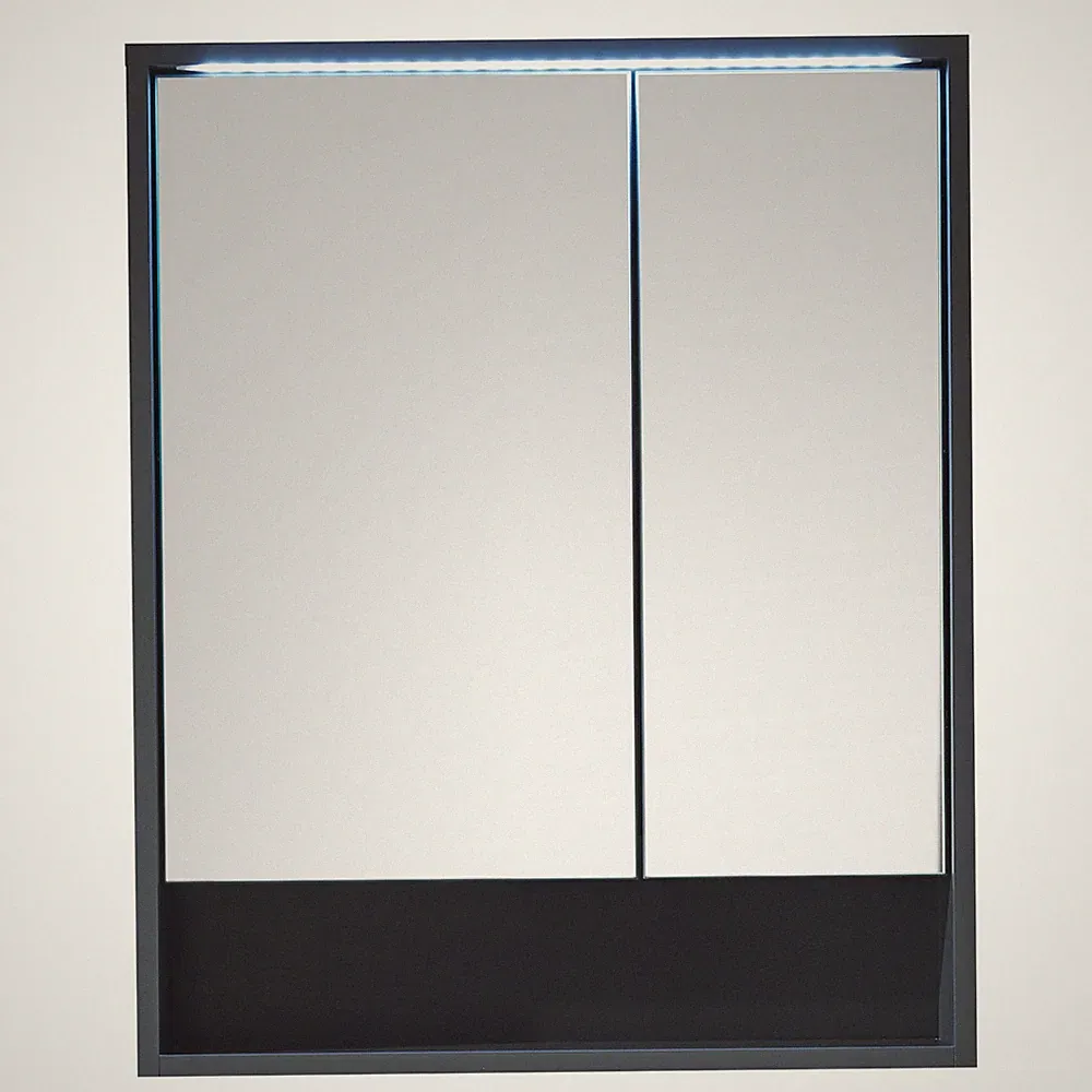Spiegelschrank - grau matt - LED-Beleuchtung