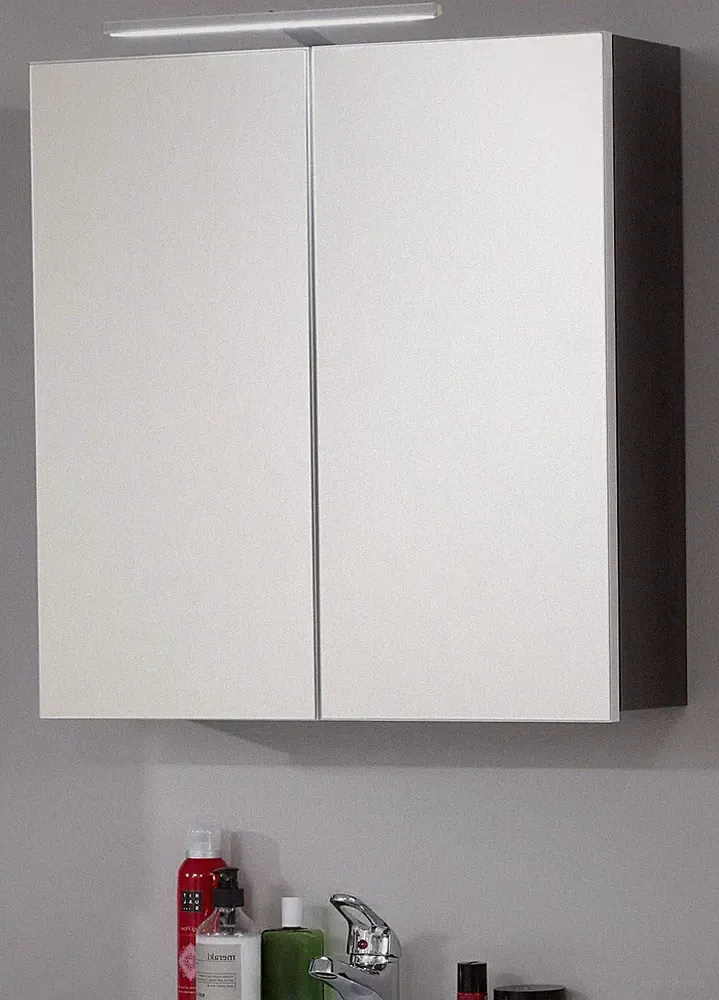 Spiegelschrank grau Sardegna Bad Spiegel Schrank 60 cm Badezimmer Möbel LED Line