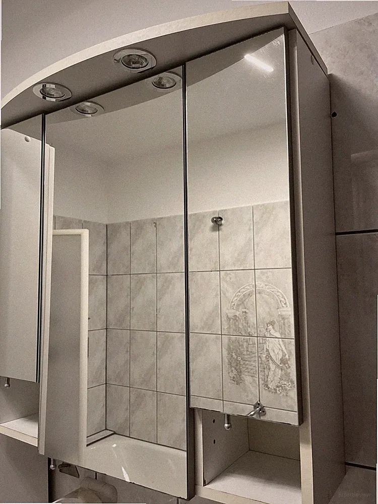 Spiegelschrank Hängeschrank Badschrank Weiß 74*70*18 Cm Spiegelschrank