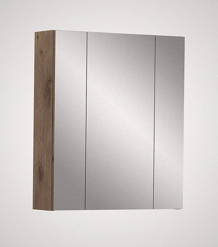 Spiegelschrank Ice 60x70x18 cm in Korpus Nox Oak Nachbildung und Front schw...