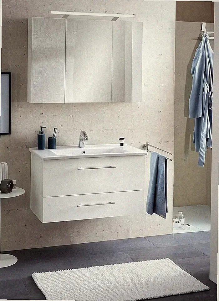 Spiegelschrank Inkl. LED-Aufbauleuchte weiß, (B/H/T) 90 x 75 x 16 cm