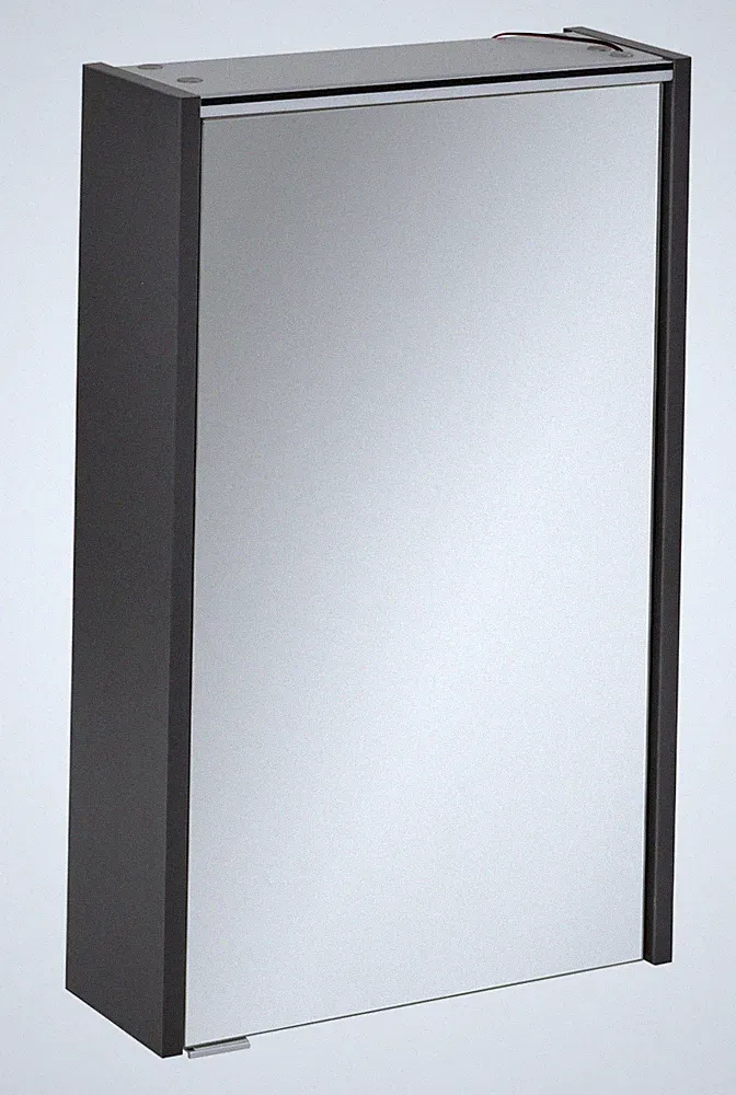 Spiegelschrank LED Badmöbel Badschrank Fackelmann 42 cm, Schwarz (Anthrazit)