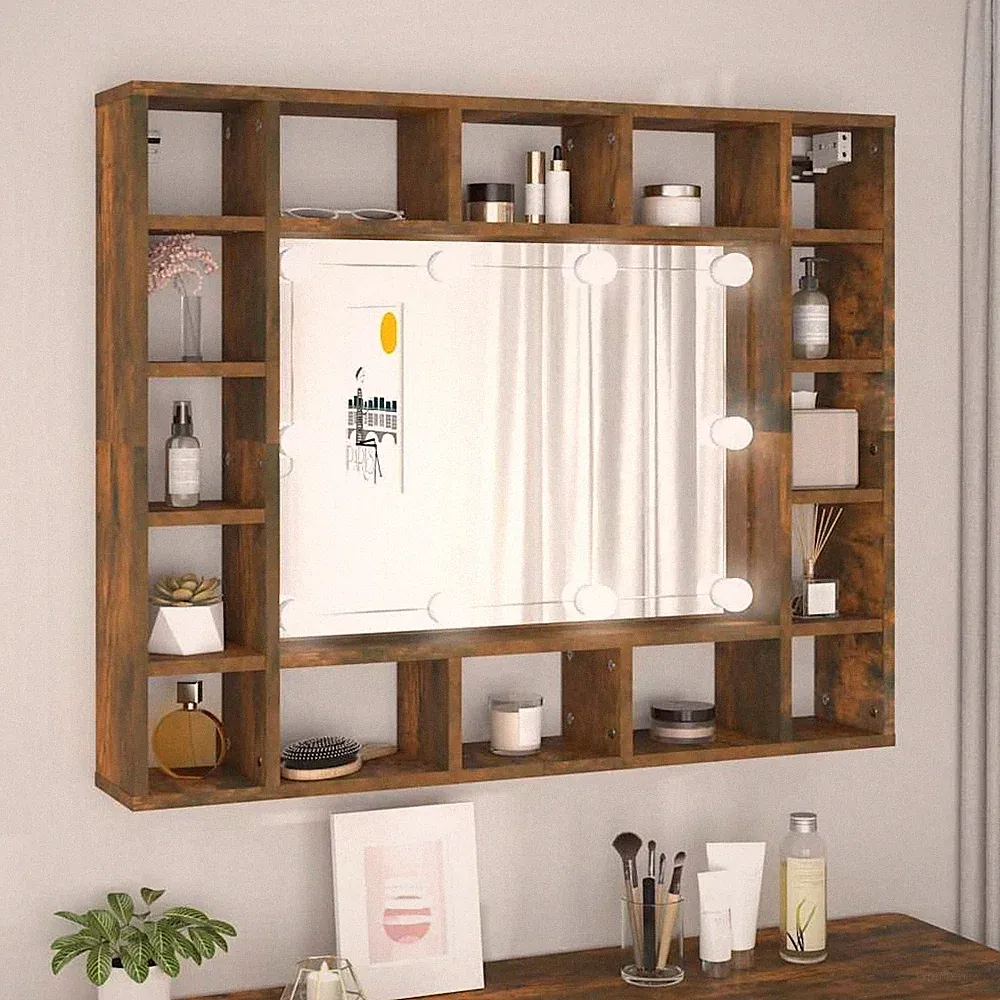 Spiegelschrank LED Badschrank Wandschrank Kosmetikspiegel Schrank Spiegel vidaXL