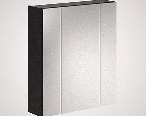 Spiegelschrank Linus BxHxT 60 x 70 cm x 18 cm schwarz X18A9725