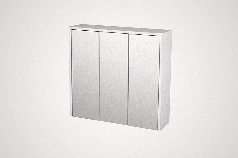 Spiegelschrank mit 3 Türen, ca. 65 x 60 x 17 cm - Weiß
