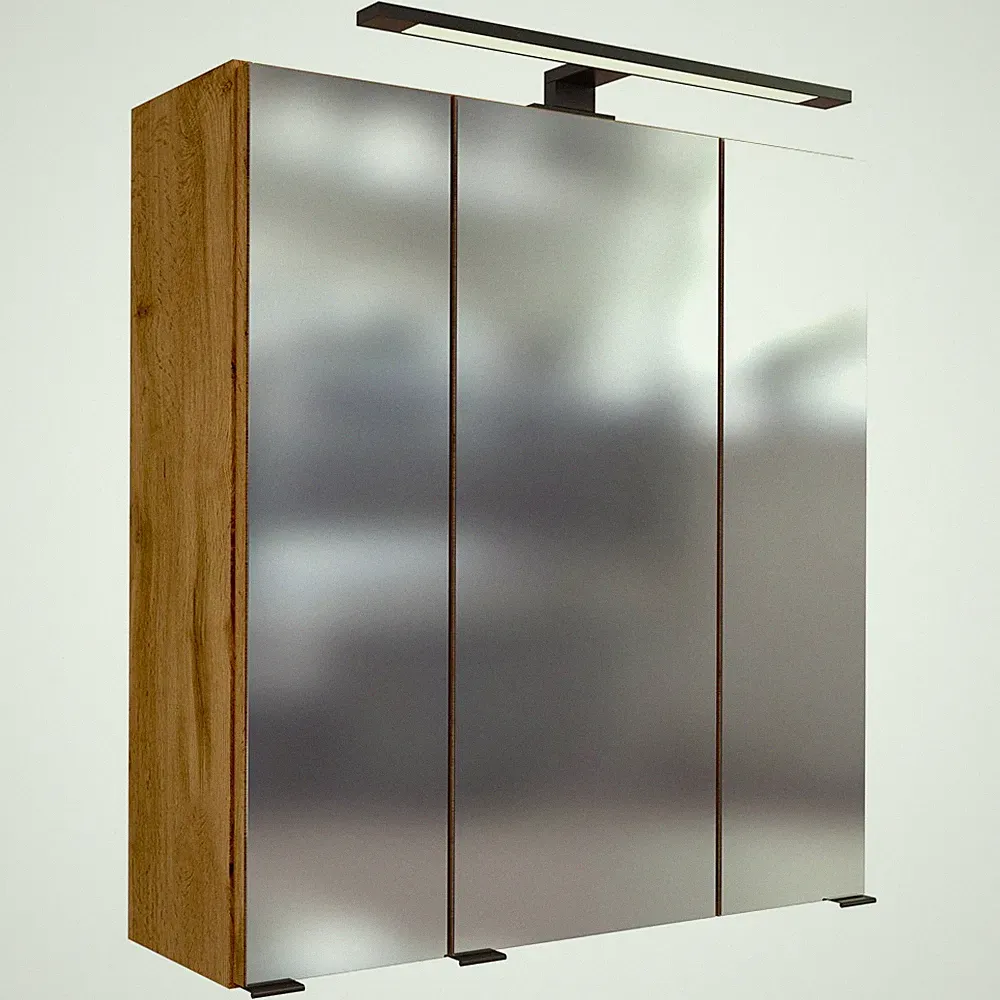 Spiegelschrank mit Beleuchtung 60 cm breit, 3. trg, mit LED Beleuchtung