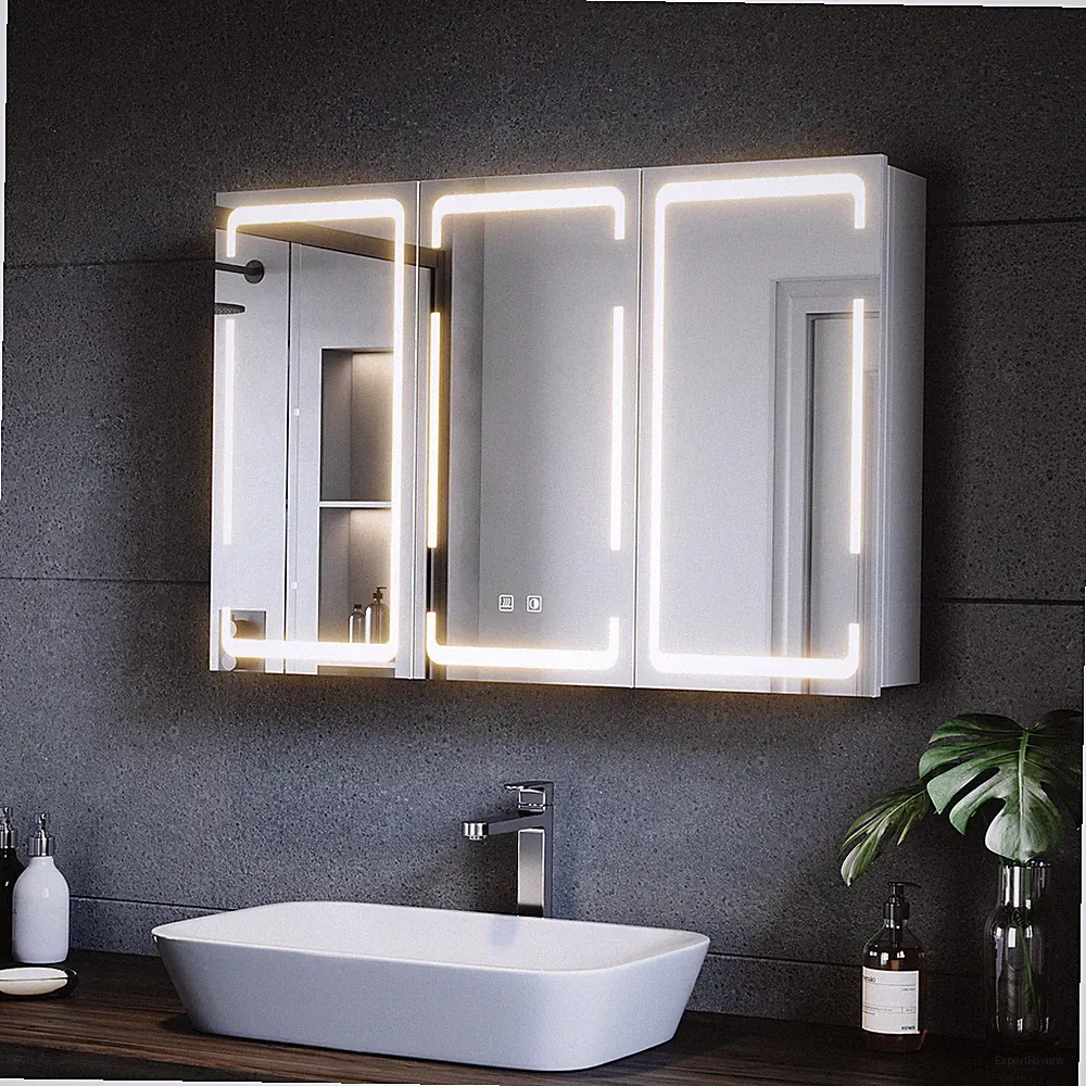 Spiegelschrank mit LED Badschrank Badezimmerspiegel Beschlagfrei Hängespiegel 90