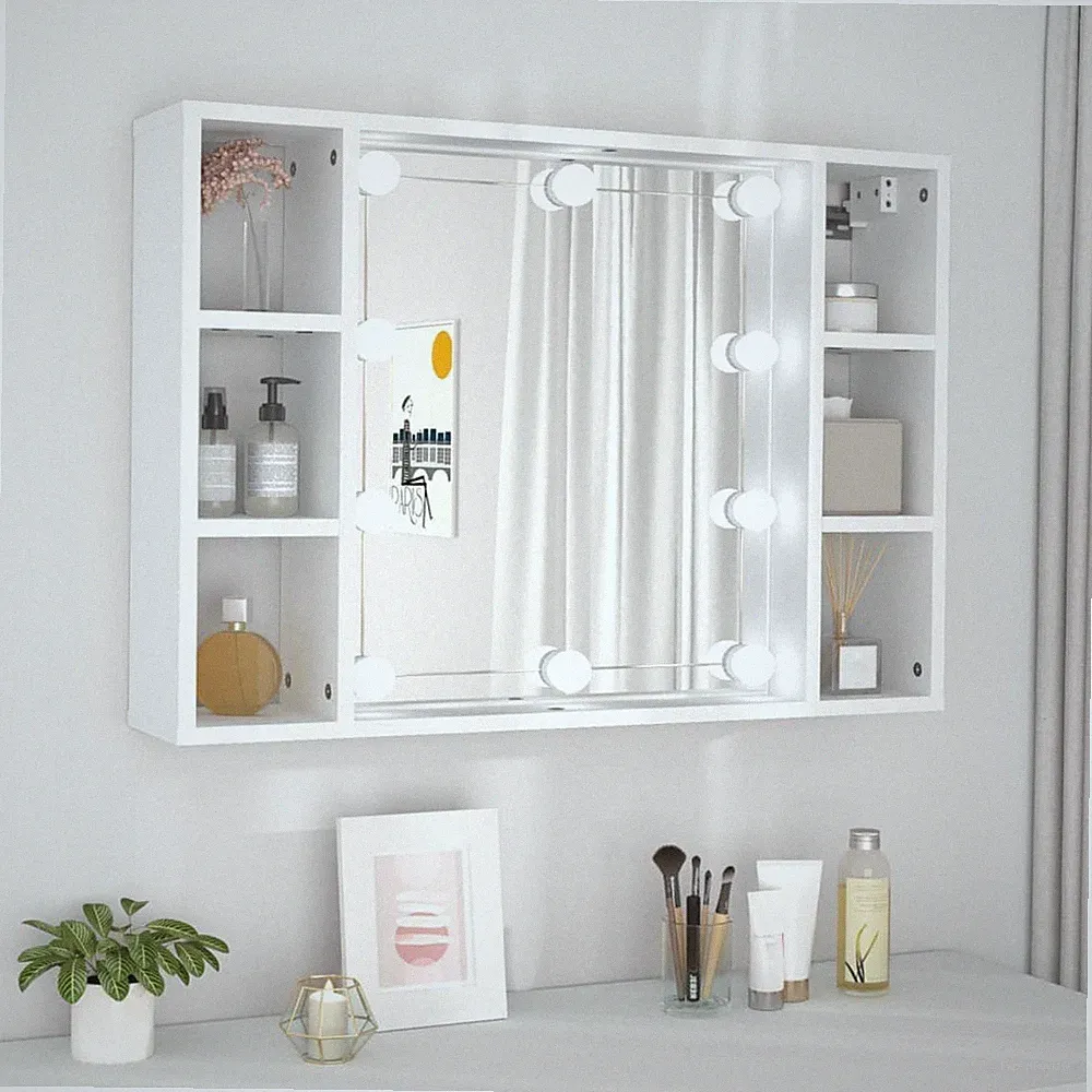 Spiegelschrank mit LED-Beleuchtung Badschrank Badmöbel Kosmetikspiegel Schrank