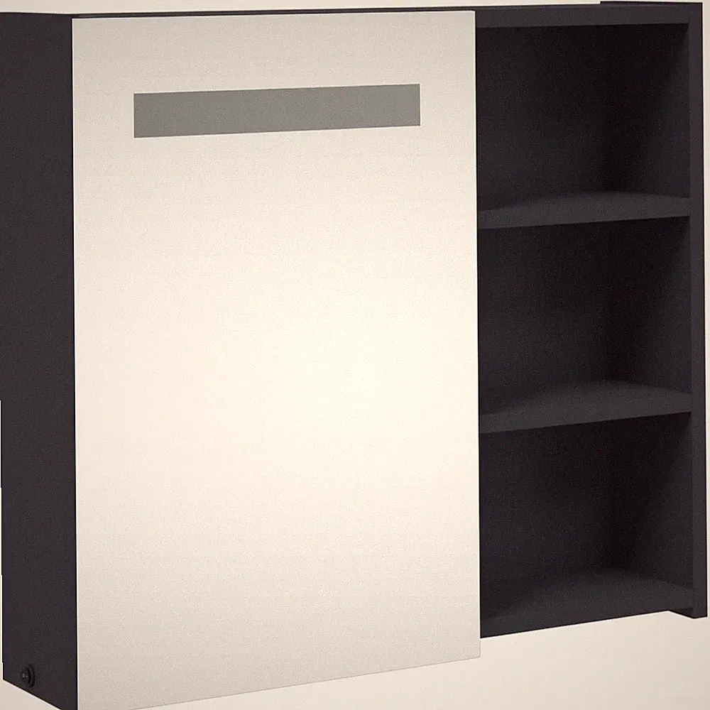 Spiegelschrank Mit LED-Beleuchtung Grau 60x13x52 Cm