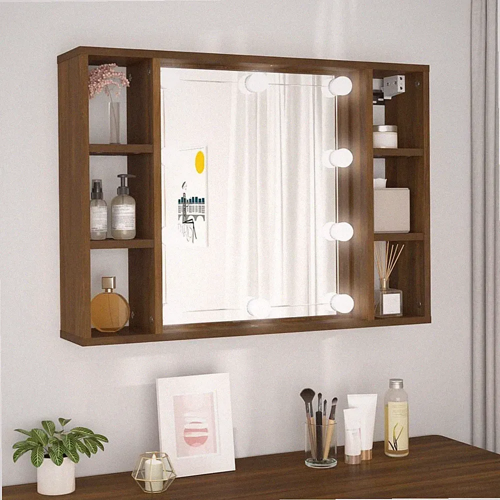 Spiegelschrank mit LED-Beleuchtung Spiegelschrank Badschrank Badmöbel USB