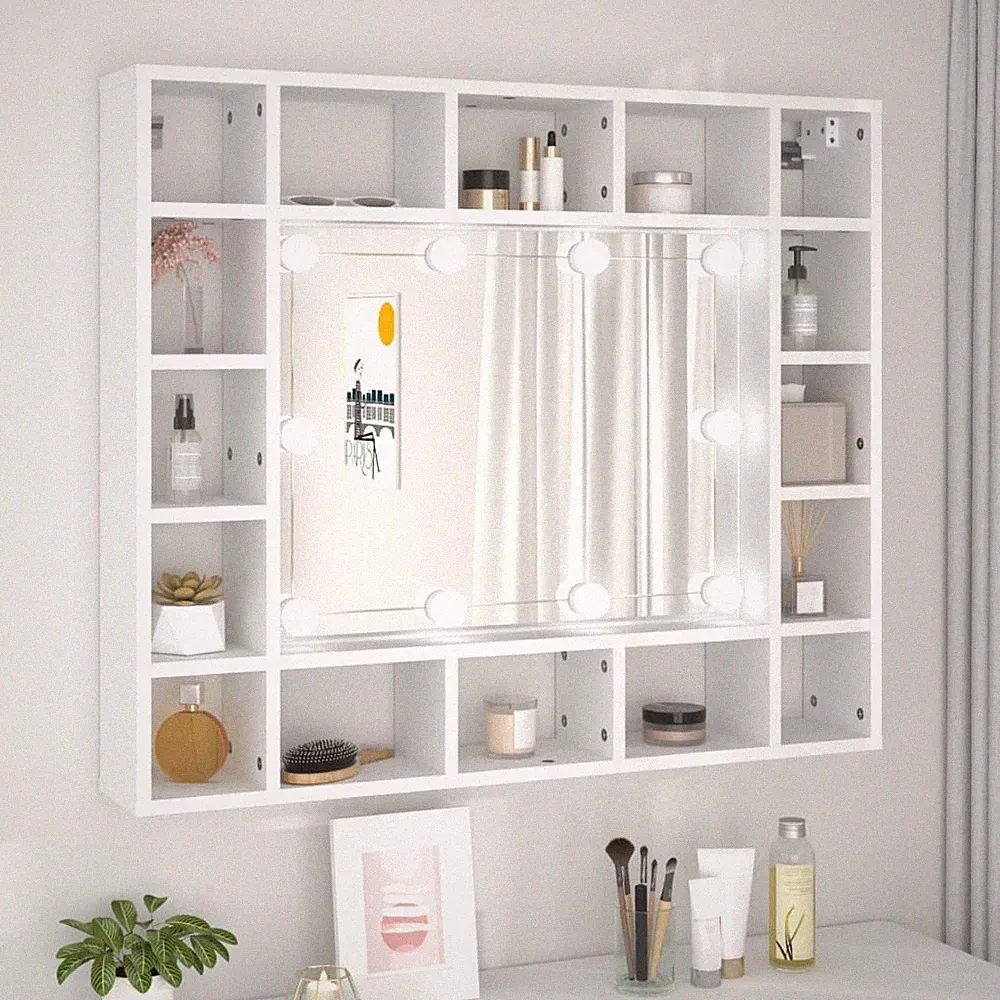 Spiegelschrank mit LED Beleuchtung Steckdose Badschrank Badspiegel Acryl