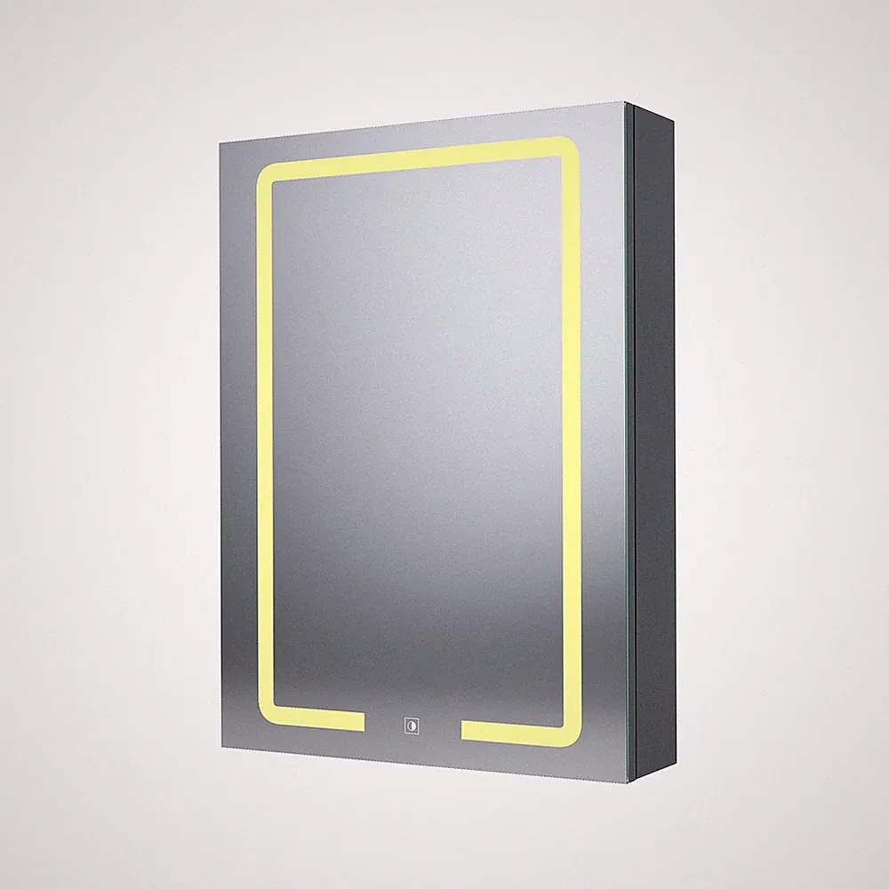Spiegelschrank mit LED Touch Steckdose Badschrank Badspiegel Hängeschrank 50x70