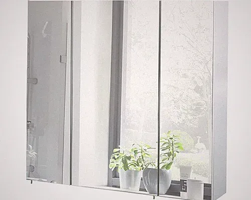 Spiegelschrank Möbelpartner Basic 80 x 16 x 70 cm weiß hochglanz 3-türig