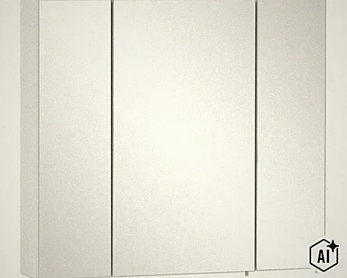 Spiegelschrank Möbelpartner Basic 80 x 16 x 70 cm weiß hochglanz 3-türig