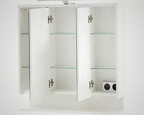Spiegelschrank Möbelpartner Flag 65 x 16 x 71,4 cm weiß 3-türig LED