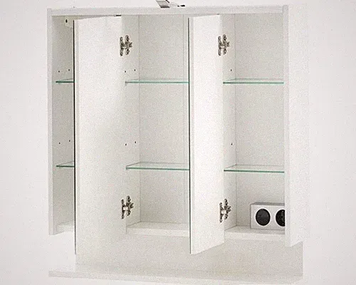 Spiegelschrank Möbelpartner Flag 65 x 16 x 71,4 cm weiß 3-türig LED